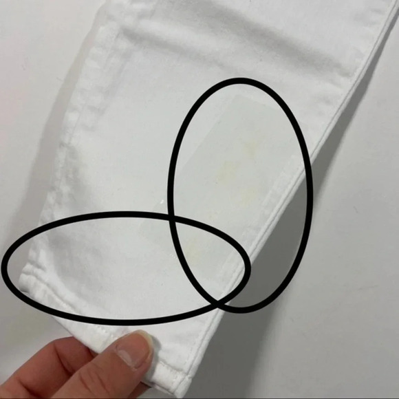 New Damaged J Crew 9” Mid Rise Toothpick Jeans White E2268 - Picture 10 of 11